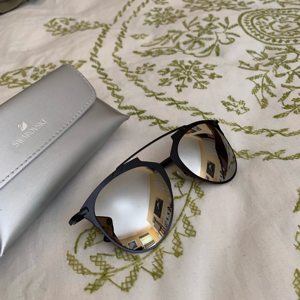 Aquaswiss mirror aviator silver black sunglasses🕶